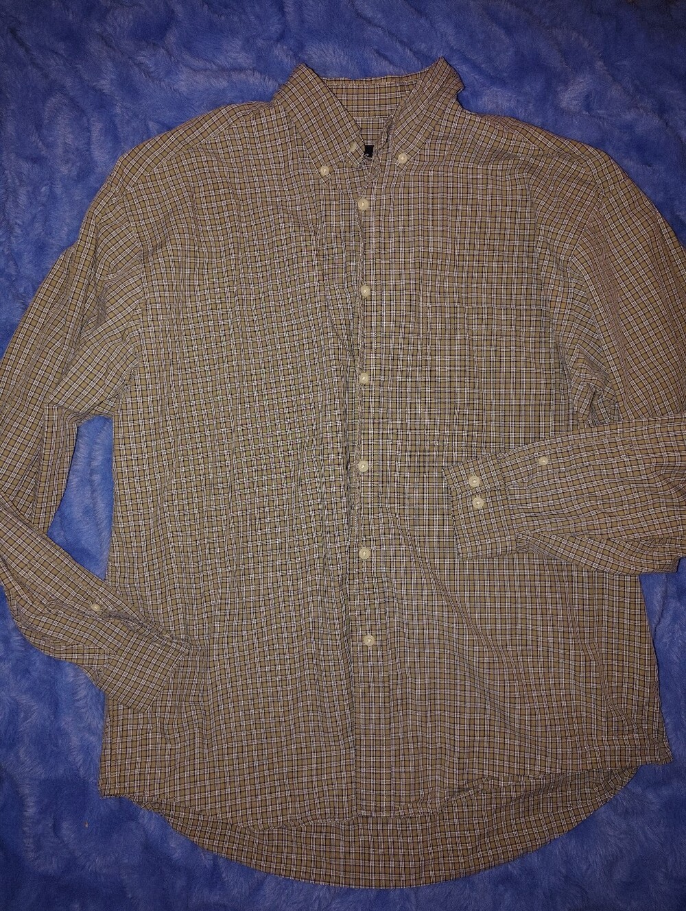 Eddie Bauer Men's Long-Sleeve Plaid Button-Down Shirt - Brown